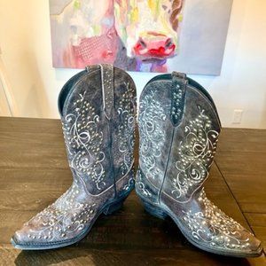 ROCKIN COUNTRY COLLECTION RC5071 Women's Leather Studded Western Boots Size 8M